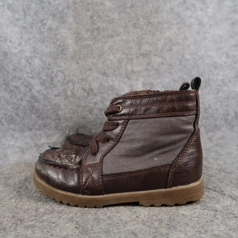 The Childrens Place Shoes Kids Toddler 9 Boots Casual Moc Toe Lace Up Side Zip